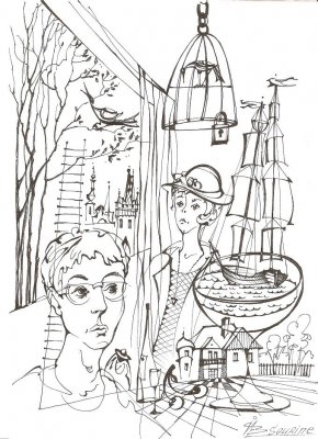 Sklamaný  /20-30cm./ inkoust, papir