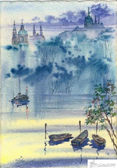 Vltava,        akvarel      /11-17cm./  