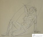 Zlatá proporce   /39-33cm./   tužka, pero, papir