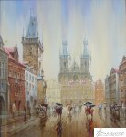 The Old town square,      oil on canvas,   /55-60cm./  